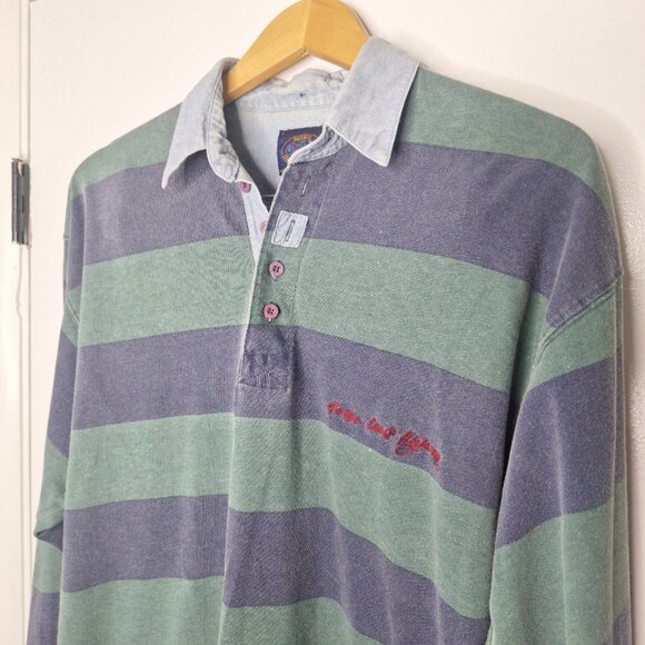 Vintage Pacific Coast Highway Shirt Mens Medium Striped Casual Polo - Picture 2 of 7